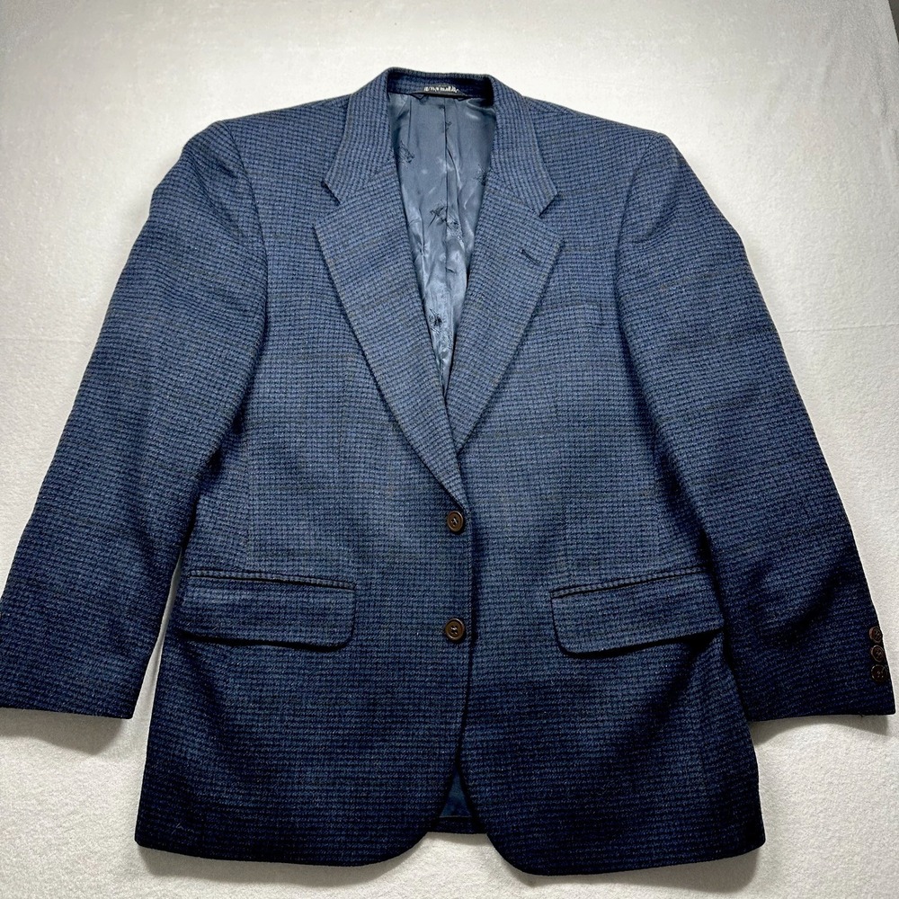 Burberry London Mens Blue Tweed Blazer 100% Camel‎ Hair Dress Jacket 40 R  USA